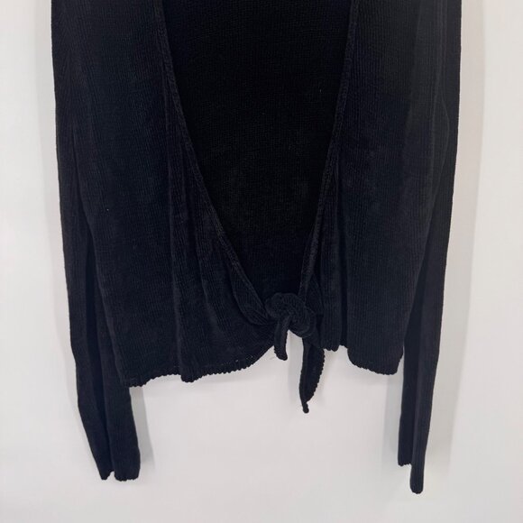Coldwater Creek Black Tie Front Chenille Cardigan size  XL Womens Knit USA new - Picture 4 of 10